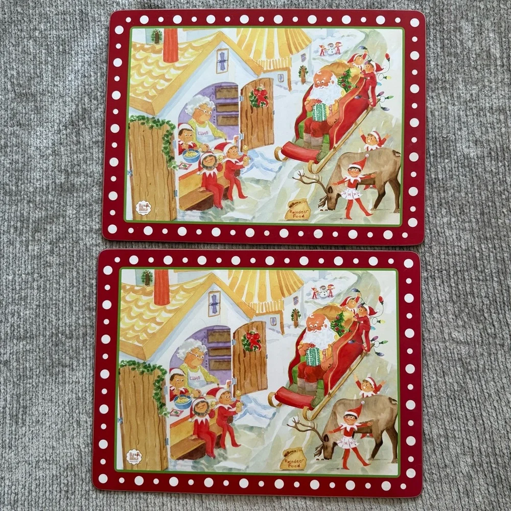 Pottery Barn‎ Kids Elf On The Shelf Christmas Placemats (Set Of 2)